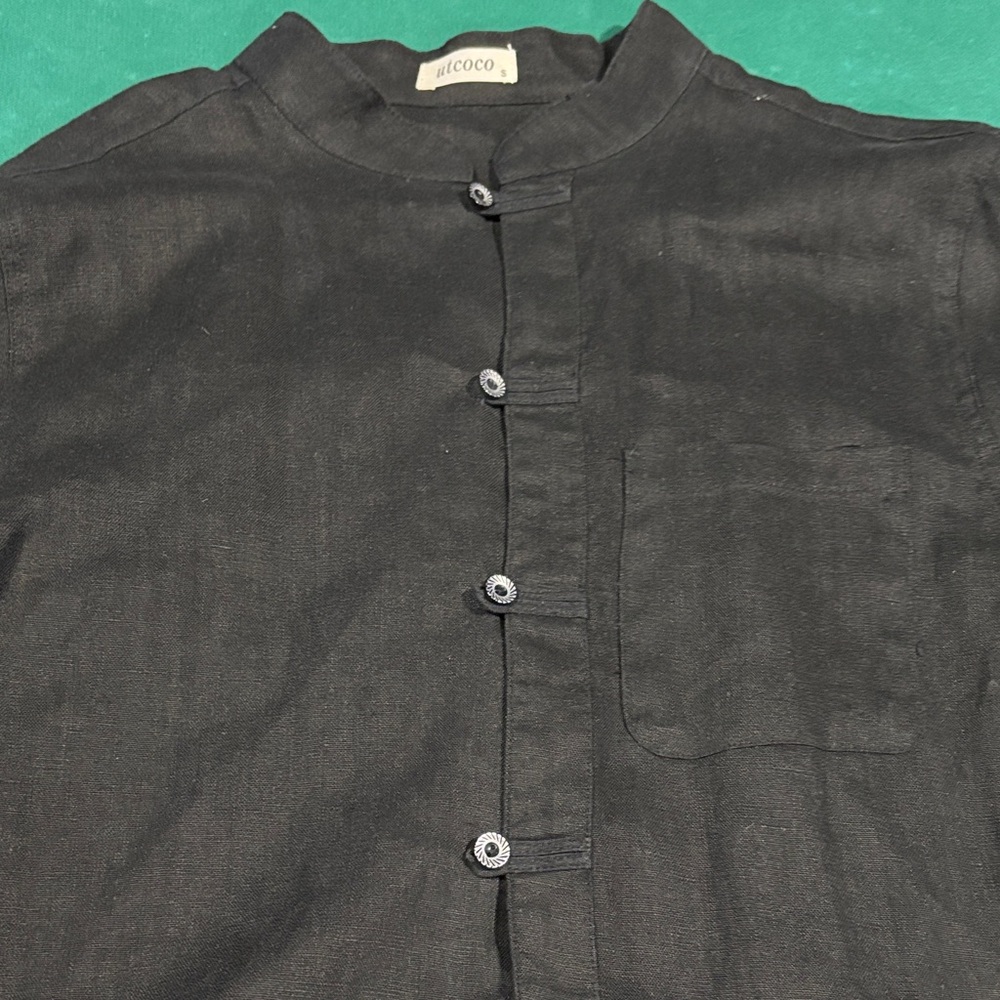 Decoco Men's Black Casual Button Down Shirt